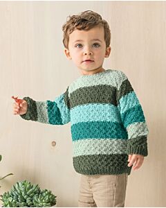 Phildar kinder trui breien met strepen van Phil Rustique (m13,184)