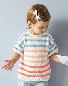 Phildar kinder trui met strepen breien van Coton 3 (m20,184)