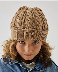 Phildar kindermuts met kabels breien van Phil Merinos 3,5 (250,m3b)