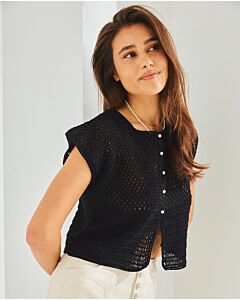 Phildar makkelijk dames vest haken van Perle 5 (241, m20a)