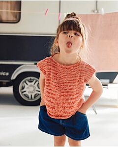 Phildar makkelijk meiden trui met korte mouwen breien van Phil Exotique (256,m11)