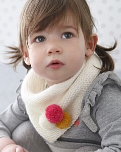 Phildar makkelijke peuter snood met pompons breien van Phil Caresse