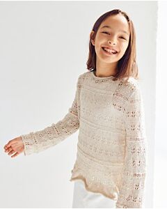 Phildar meiden trui breien met een kantpatroon van Phil Couture Été (256,m18)