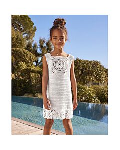 Phildar meisjes jurk met granny's haken van Perle 5 (213, m3)