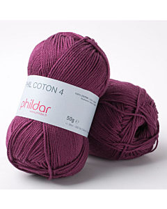 Phildar Phil coton 4 kl.95 Prune katoen
