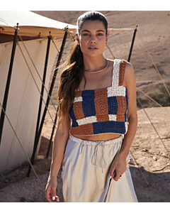 Phildar topje haken van Phil Coton 3, een leuk topje met een gekleurd blokken effect