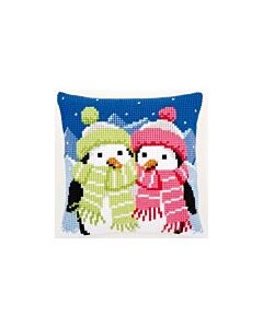 Borduurkussen Pinguins met sjaal Vervaco PN-0147690 