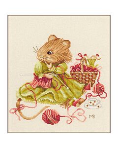 Lanarte borduurpakket Vera aan het breien PN-0008034 evenweave telpatroon