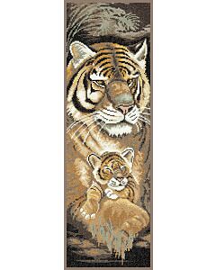 Borduurpakket tijger met jong van Lanarte pn-0008227