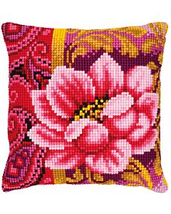 Vervaco borduurpakket borduurkussen roze pracht pn-0008498 borduren