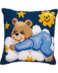 Vervaco borduurkussenpakket Blauwe beer PN-0008573 voorbedrukt