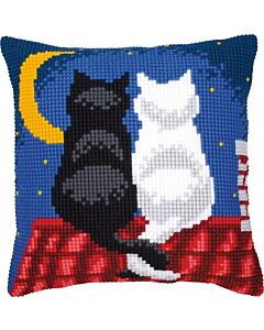 Vervaco borduurkussen poezen in de nacht pn-0008598