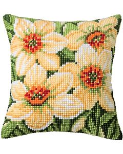 Borduurpakket kruissteek kussen Narcissen Vervaco PN-0008718