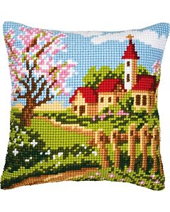Kruissteek borduurpakket borduurkussen Lentedorp van Vervaco  pn-0008732