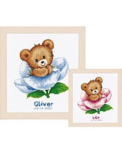 Vervaco borduurpakket Geboortetegel Schattige beertjes borduren PN-0011825