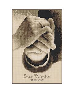 Vervaco borduurpakket huwelijk PN-0012300 telpatroon in sepia stijl