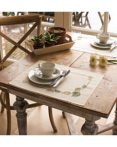 Vervaco 2 placemats groene bladeren pn-0012922 borduren