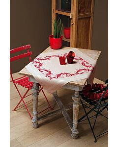 Vervaco tafelkleed Rode versiering borduren PN-0013113 voorbedrukt  kruissteek