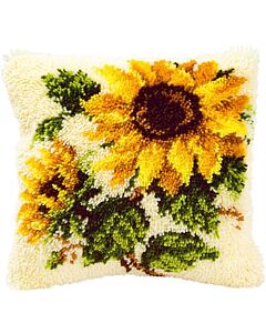 Knoopkussen Zonnebloemen van Vervaco om te knopen