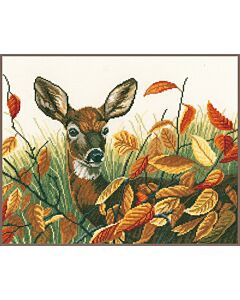 Lanarte Hert herfst Lady van Carl Brenders is een borduurpakket