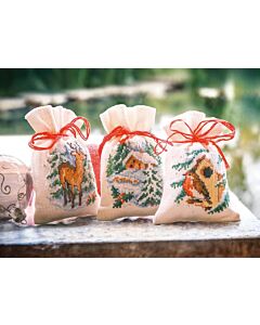 Vervaco borduurpakket 3st. kruidenzakjes kerst PN-0021442 telpatroon
