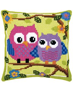 Vervaco borduurpakket kruissteek kussen uilen op tak pn-0021540