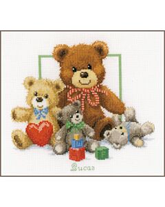 Vervaco borduurpakket geboortetegel knuffelberen PN-0143737 telpatroon
