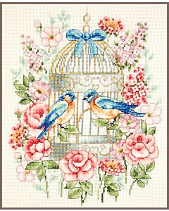 Borduurpakket   kleurrijke vogels telpakket om te borduren pn-0144197