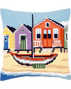 Vervaco borduurpakket aan de kust pn-0145640 kruissteekkussen voorbedrukt.