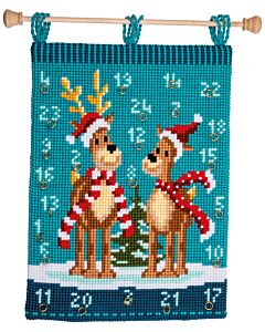 Vervaco kruissteek wandtapijt elanden met sjaals adventkalender pn-0147503