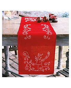 Vervaco tafelloper borduren eland en vogeltje PN-0147915 voorbedrukt.