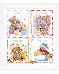  Borduurpakket 4 seizoenen om te borduren van Popcorn the Bear vervaco pn-0148100