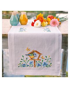 Vervaco tafelloper borduren vogelhuisjes PN-0148131 voorbedrukt