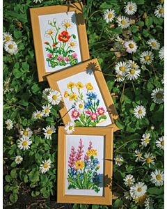 Vervaco borduurpakket 3 st. Veldbloemen PN-0148506 borduren.
