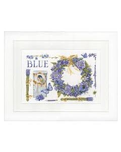 Borduurpakket Lavendelkrans met pimpelmees aida marjolein bastin pn-0149994 lanarte