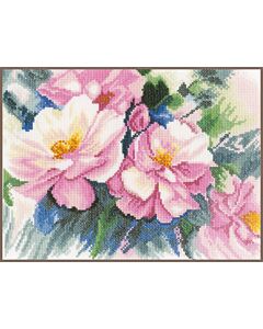 Borduurpakket mooie rozen van lanarte pn-0150167 op aida borduurstof