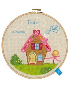 Borduurpakket geboorte gingerbread house incl borduurring vervaco pn-0150391