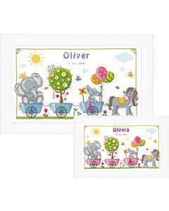  Borduurpakket Geboortetegel dierenkoets om te borduren Vervaco pn-0150531