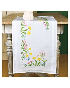 Vervaco borduurpakket tafelloper veldbloemen PN-0152859 voorbedrukt