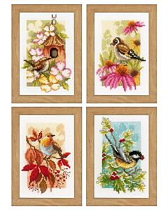 4 Borduurpakketten de 4 seizoenen om te borduren van vervaco pn-0153564