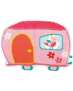 Borduurpakket kruissteekkussen caravan van Lief Vervaco pn-0154489