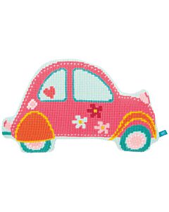 Borduurpakket kruissteekkussen deux chevaux rose van Lief Vervaco pn-0154490