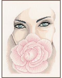  Borduurpakket vrouw met bloem van lanarte pn-0155032