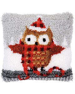 Knooppakket knoopkussen kerstuil met muts Vervaco pn-0155271 om te knopen