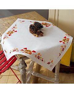 Vervaco borduurpakket tafelkleed egel met paddenstoeltjes pn-0155619