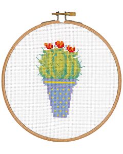 Borduurpakket met borduurring Cactus en rode bloem vervaco pn-0155972