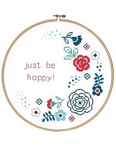 Borduurpakket Moderne bloemen incl borduurring Vervaco PN-0156333