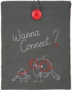 voorbedrukte Tasje voor iPad Wanna connect. vervaco pn-0156717