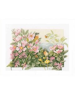 Borduurpakket Lanarte vogeltjes en wilde rozen van Marjolein Bastin pn 0157494