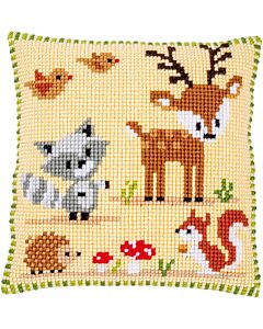 Vervaco kussen  Bosdieren in kruissteek borduren PN-0158026